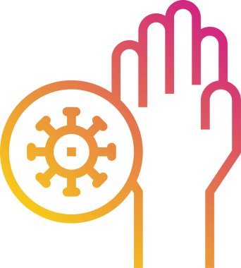 Coronavirus koruma simgesi, vektör illüstrasyonu beyaz arkaplanda izole edildi 