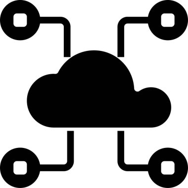 Bulut veri depolamasının vektör illüstrasyon simgesi