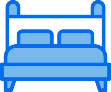 Yatak odası vektör illüstrasyonunda yatak