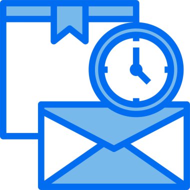 asgari vektör simgesi, dosya ve saat içeren harf