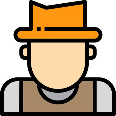 Çiftçi simgesi, vektör illüstrasyonu