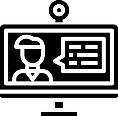 Bilgisayar monitörünün minimalist vektör simgesi