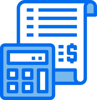 Hesap makinesi, iş simgesi, para ekonomisi, vektör illüstrasyonu 