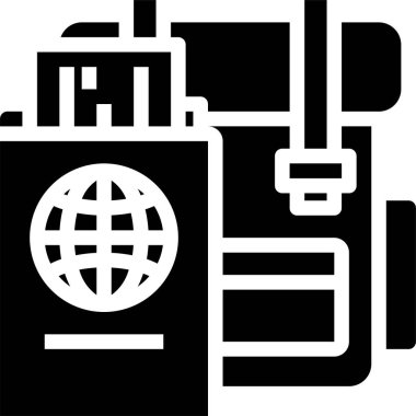 Pasaport, seyahat ve turizm vektör simgesi