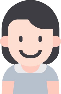 çocuk Avatar. çocuk, kız vektör illüstrasyonu 