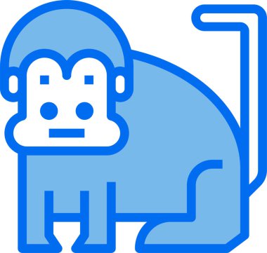 Modern tasarım minimalist vektör simgesi, çizgi film maymunu