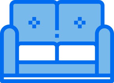 Mobilyanın minimalist vektör simgesi, kanepe