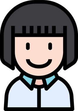 çocuk Avatar. çocuk, kız vektör illüstrasyonu 