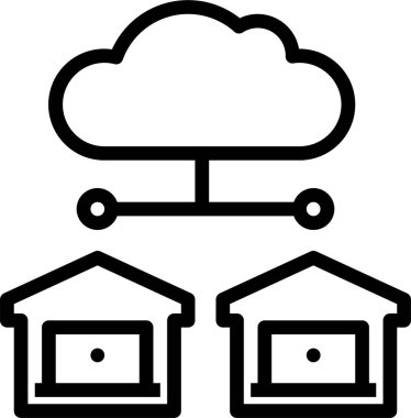 bulut ağ vektör simgesi 