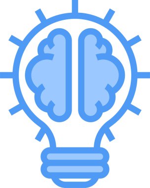 İnsan beyni simgesi, vektör illüstrasyonu