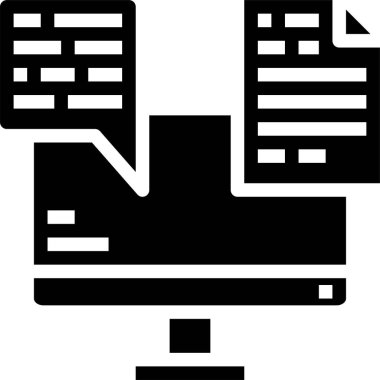 Bilgisayar monitörünün minimalist vektör simgesi