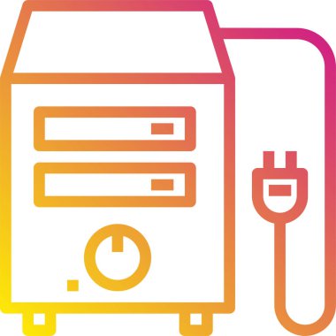 Bilgisayar sunucu aygıtlarının minimalist vektör simgesi 