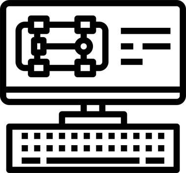Bilgisayar monitörünün minimalist vektör simgesi