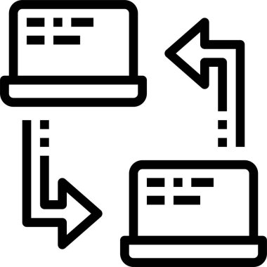 dizüstü bilgisayar çizgisi vektör simgesi.