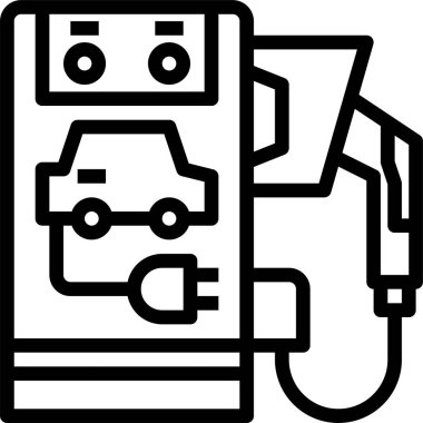 Elektrikli araba şarj aletinin vektör illüstrasyonu