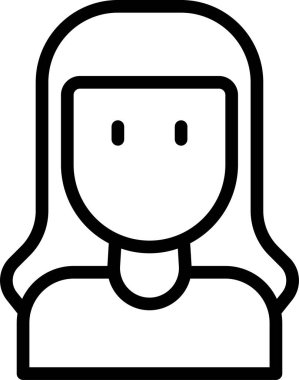 Kadın avatarın vektör illüstrasyon simgesi 