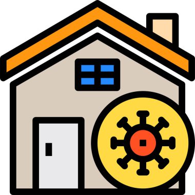 Mesajlı ev simgesi Evde kal. Coronavirus COVID-19 virüs karantina kampanyası