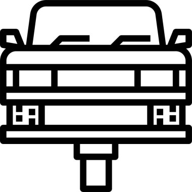 Asansördeki arabanın minimalist vektör simgesi