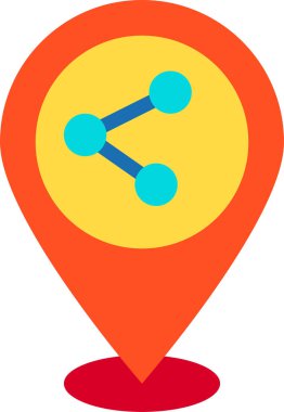 Harita simgesindeki iğne, beyaz arkaplanda izole edilmiş vektör illüstrasyonu  