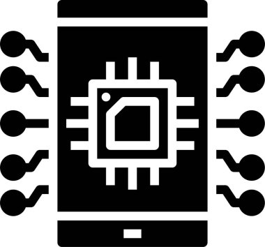 Dijital işlemci simgesi. Çip simgesi. Teknoloji simgesi