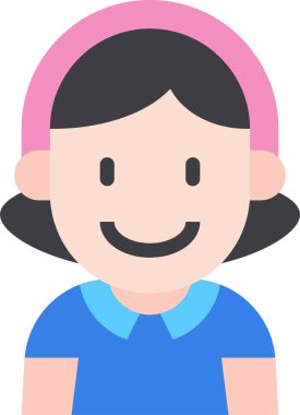 çocuk Avatar. çocuk, kız vektör illüstrasyonu 