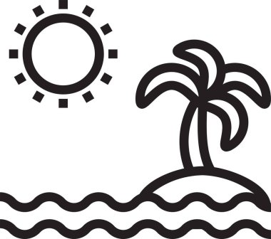 Ada simgesi, vektör illüstrasyonu beyaz arkaplanda izole edildi 