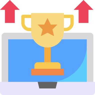 Minimalist vektör simgesi, ödüllü dizüstü bilgisayar