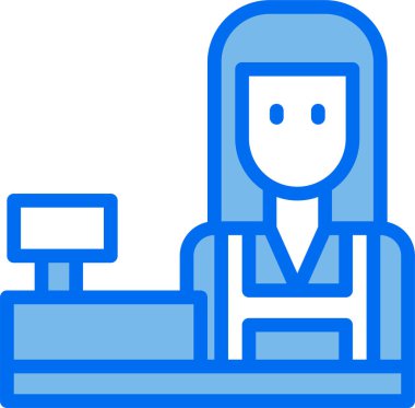 Mağaza yardımcısının vektör illüstrasyonu 