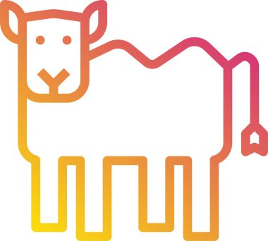 Deve düz simgesi, vektör illüstrasyonu