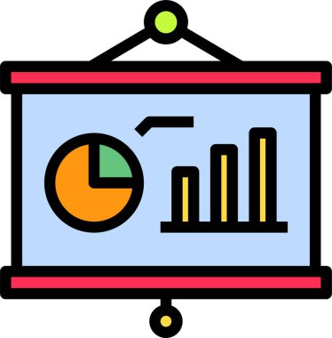 iş grafiği simgesi, vektör illüstrasyonu 