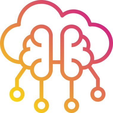 İnsan beyni simgesi, vektör illüstrasyonu