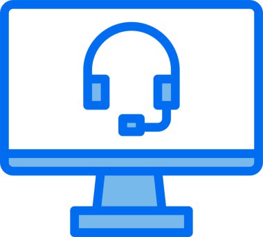 Müşteri hizmeti simgesi, vektör illüstrasyonu