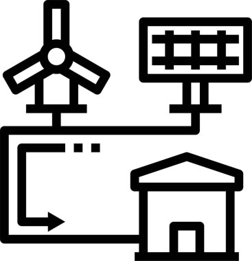 Rüzgar türbini simgesi vektör illüstrasyonu 