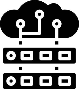 Bilgisayar veri depolamasının vektör illüstrasyon simgesi
