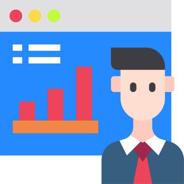 Basit iş grafiği simgesi, vektör illüstrasyonu