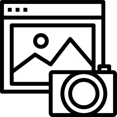 Basit kamera simgesi, vektör illüstrasyonu