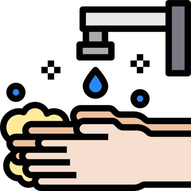 Elle yıkama simgesi vektör illüstrasyonu 