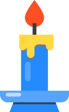 Mum yassı simgesi, vektör illüstrasyonu