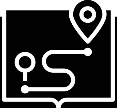 Harita simgesindeki iğne, beyaz arkaplanda izole edilmiş vektör illüstrasyonu  