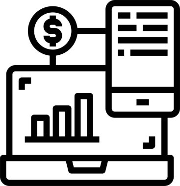 Basit iş grafiği simgesi, vektör illüstrasyonu