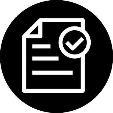 modern tasarım minimalist vektör simgesi, dosyayı onayla