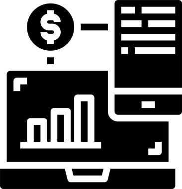 Basit iş grafiği simgesi, vektör illüstrasyonu