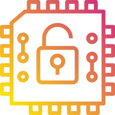 Dijital işlemci simgesi. Çip simgesi. Teknoloji simgesi