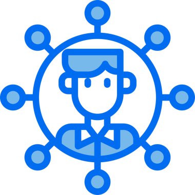 İş adamı düz simgesi, vektör illüstrasyonu