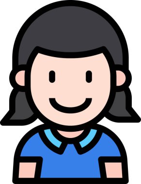 çocuk Avatar. çocuk, kız vektör illüstrasyonu 