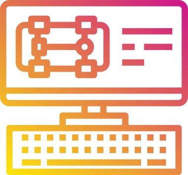 Bilgisayar monitörünün minimalist vektör simgesi