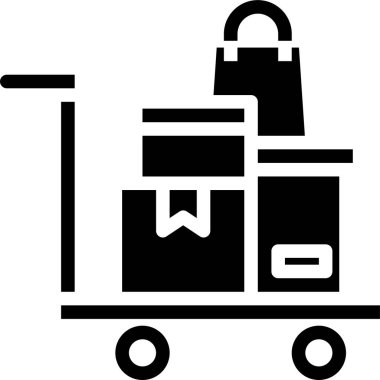 Alışveriş kavramının minimalist vektör simgesi 