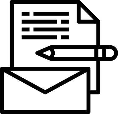 asgari vektör simgesi, sayfa ve kalem içeren harf