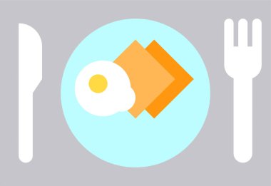 Kahvaltı ikonları, vektör çizimleri