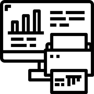 Bilgisayar monitörünün minimalist vektör simgesi